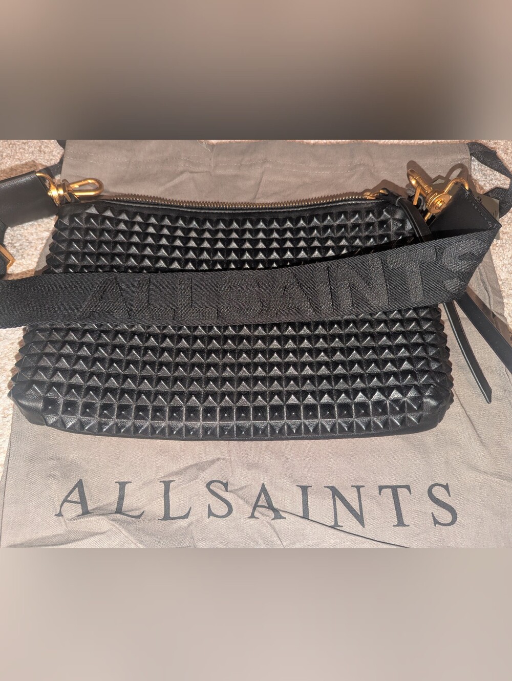 AllSaints Eve Studded Crossbody Bag